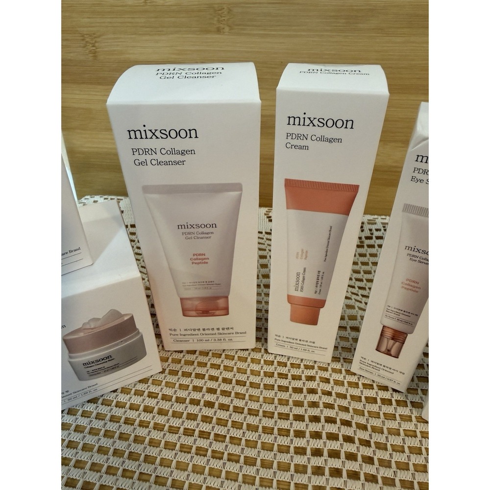 MIXSOON PDRN Collagen Cleanser, Cream, Serum & Toner Pads Skin Care Set-NEW! - Picture 3 of 11